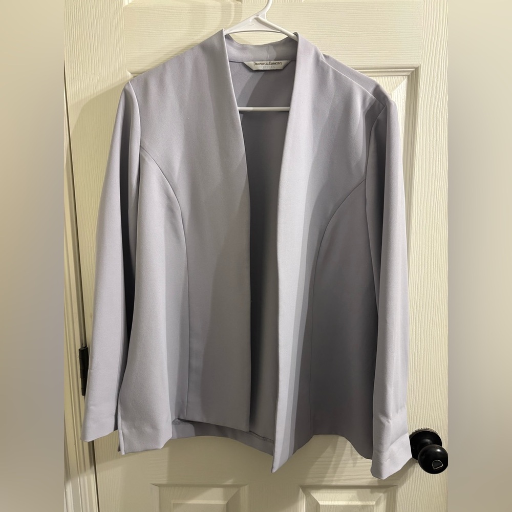 Dusty Blue Open Front Jacket